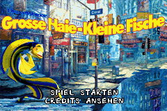 Shark Tale title screen for GameBoy Advance